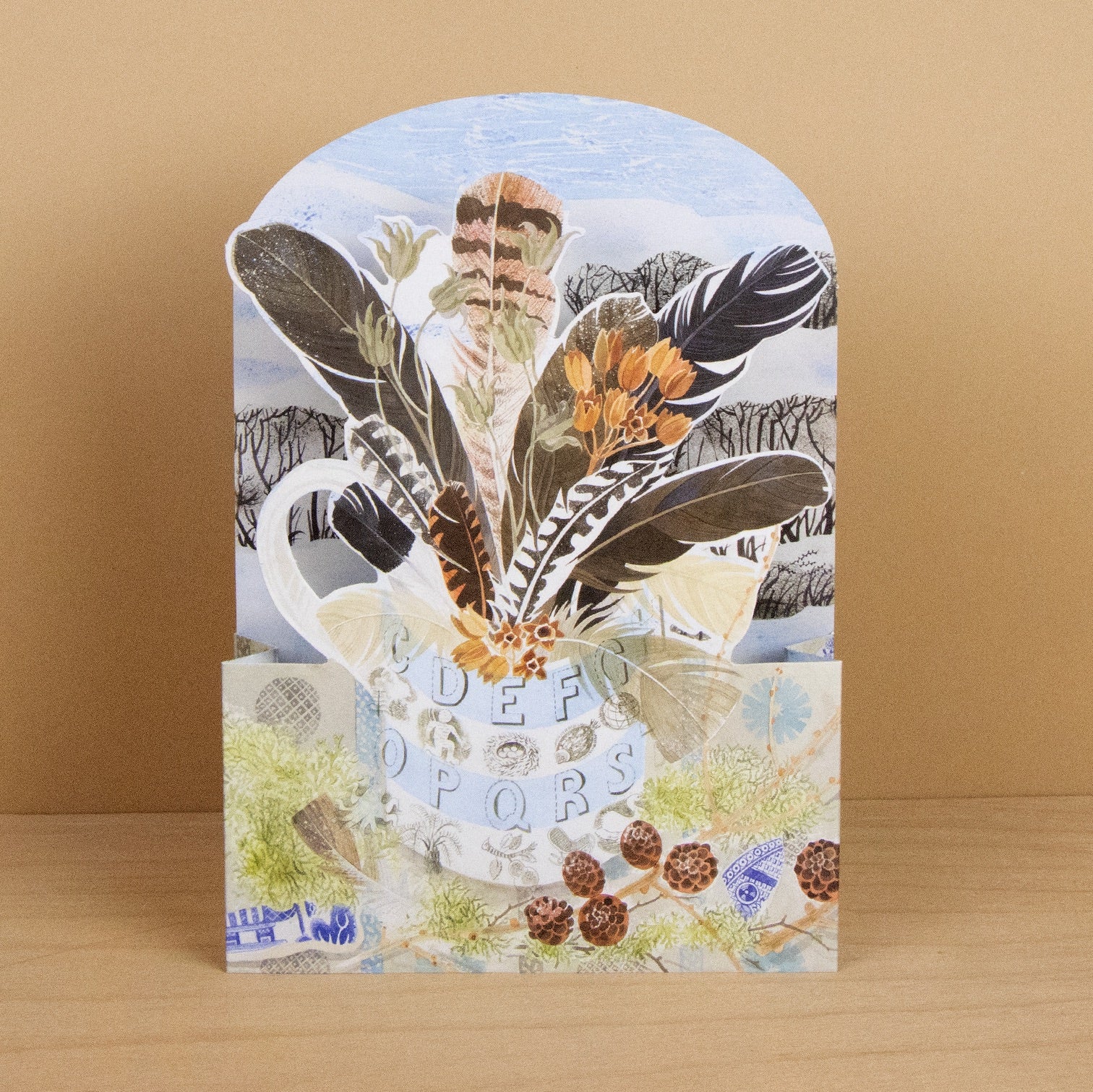 Spey Larch and Feathers 3D Die-Cut Card