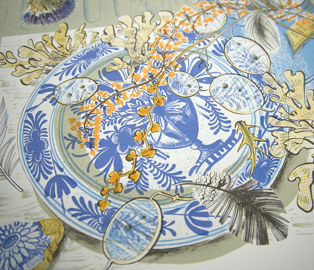 Honesty Blue - Angie Lewin - St. Jude's Prints