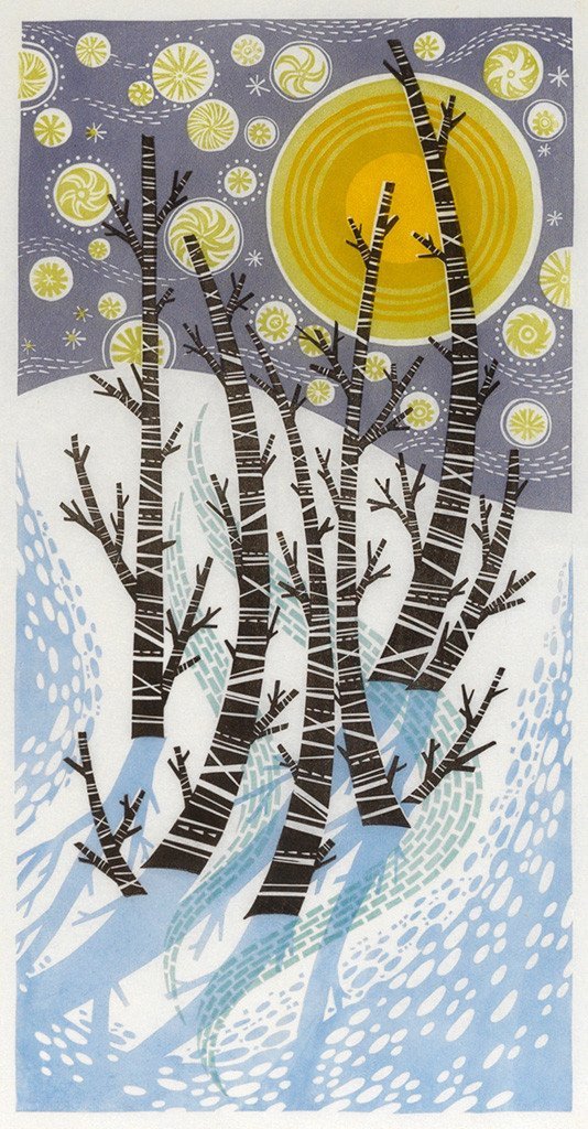Snow Birches - Angie Lewin - St. Jude's Prints