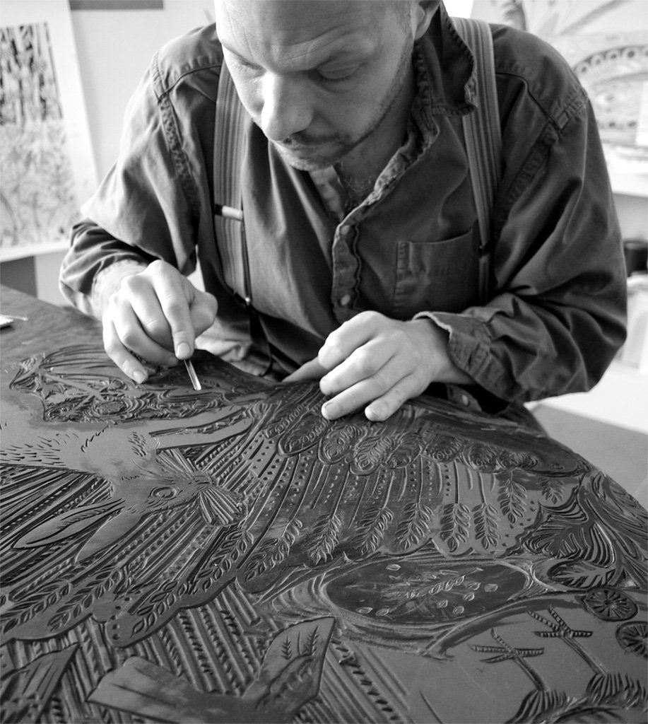 Harvest Hare wallpaper - Mark Hearld - St. Jude's Prints