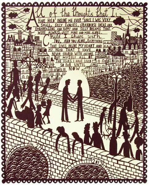 All of the Thoughts (Man/Man) - Rob Ryan - St. Jude's Prints