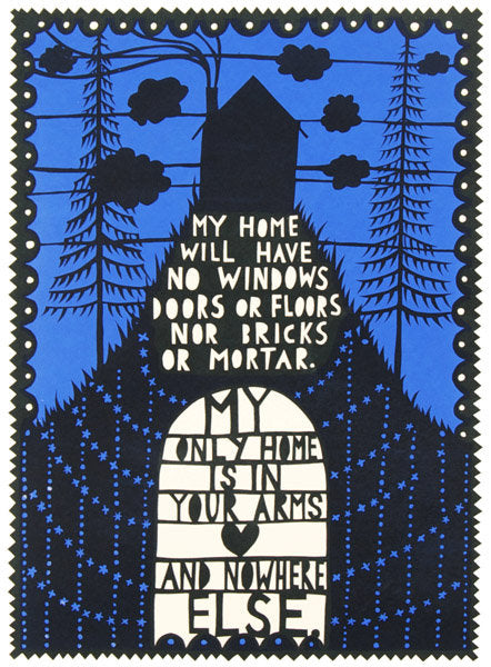 My Home (Blue) 14/30 - Rob Ryan - St. Jude's Prints