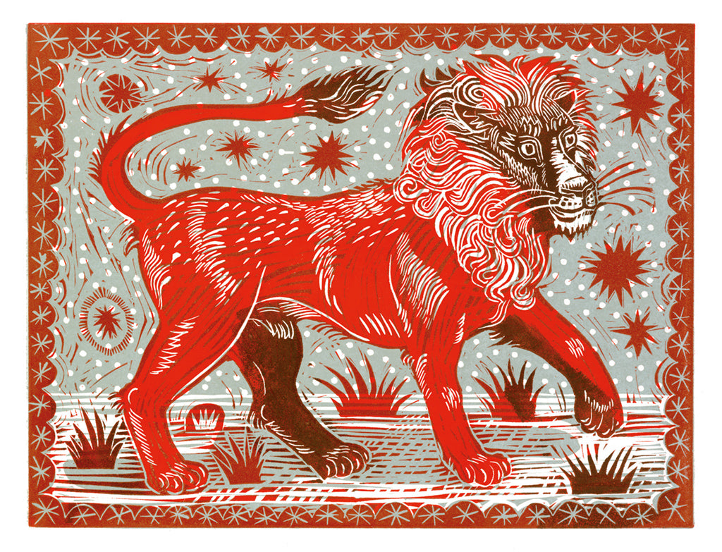 'Red Lion' Christmas Card - pack of 6 cards