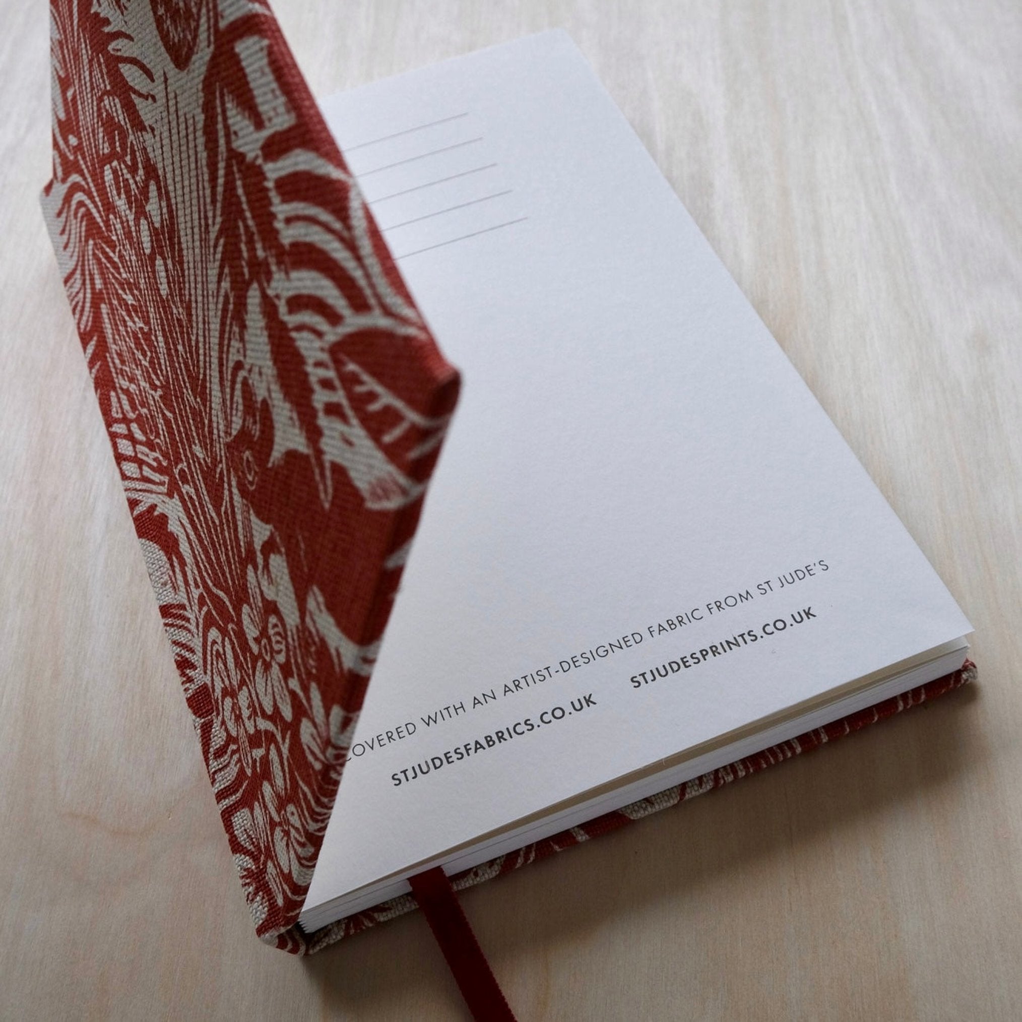 Mark_Hearld_​S​quirrel_Sunflower_​​Brick_​Red_notebook_open_cover_page