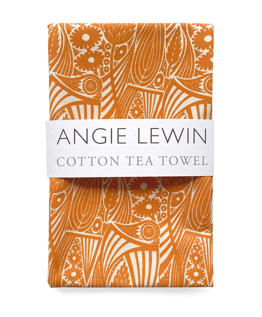 Meadow Grass Tea Towel - Rust