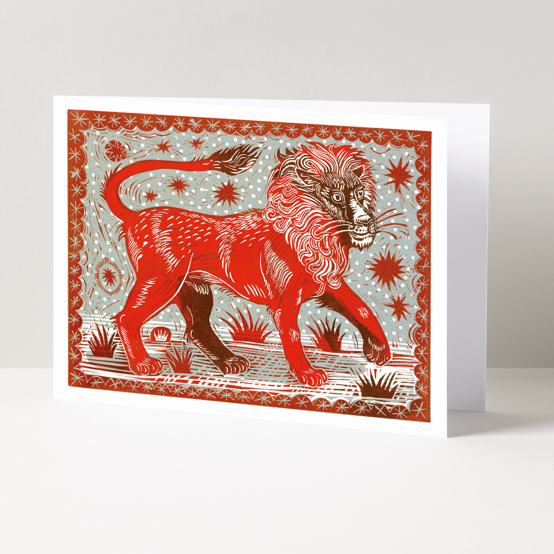 'Red Lion' Christmas Card - pack of 6 cards