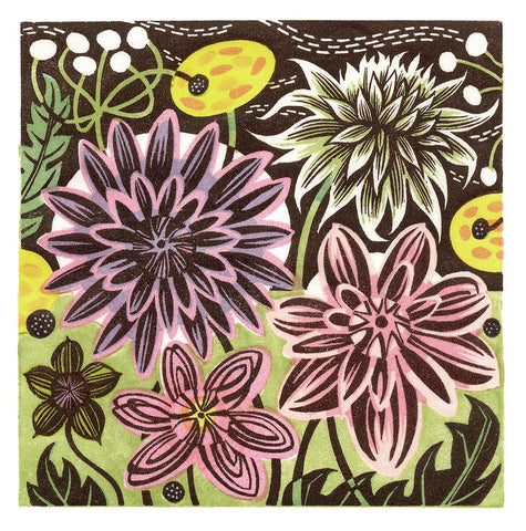 Dahlias and Anemones - Angie Lewin - St. Jude's Prints