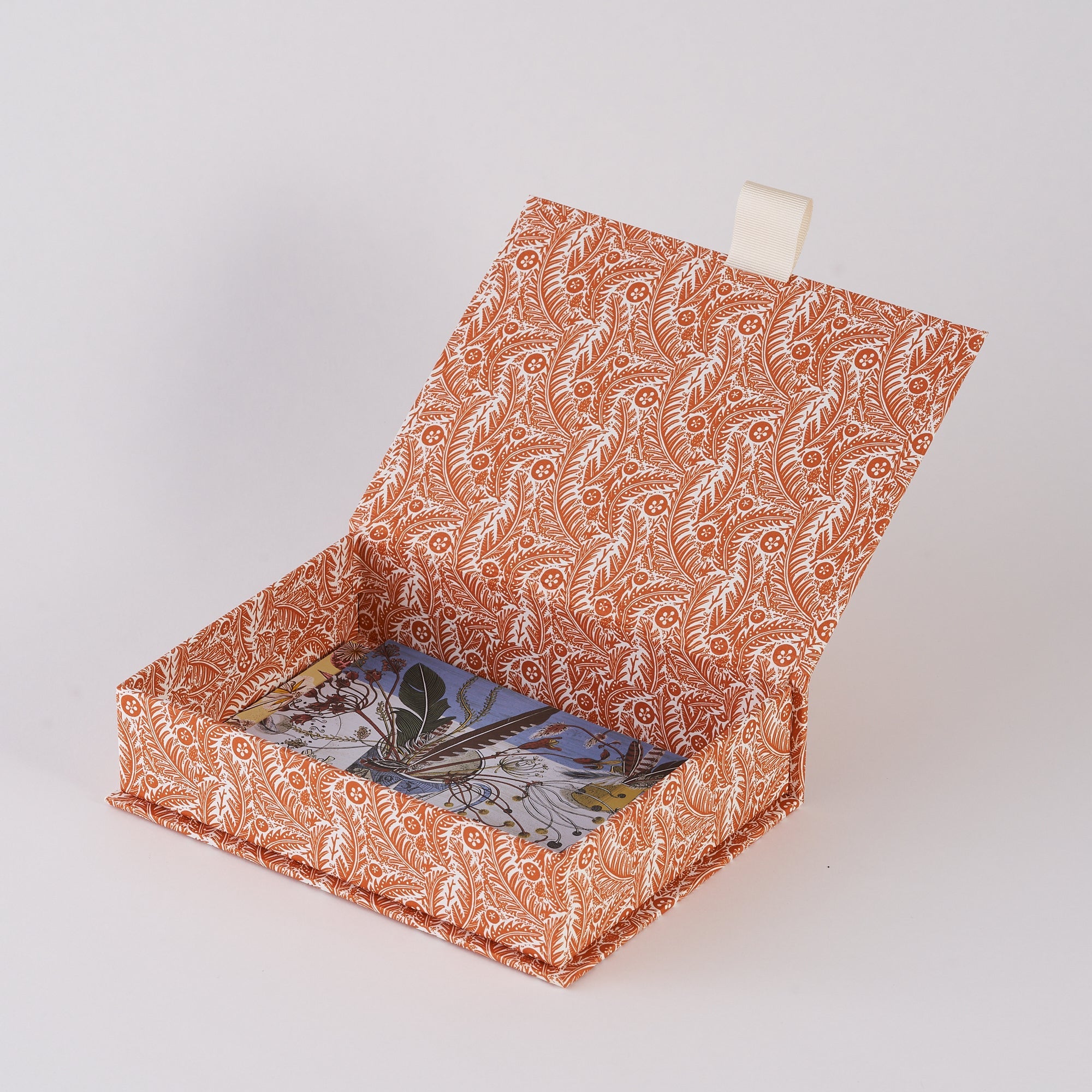 Forest Floor Rust Patterned Paper Box - Angie Lewin - St. Jude's Prints