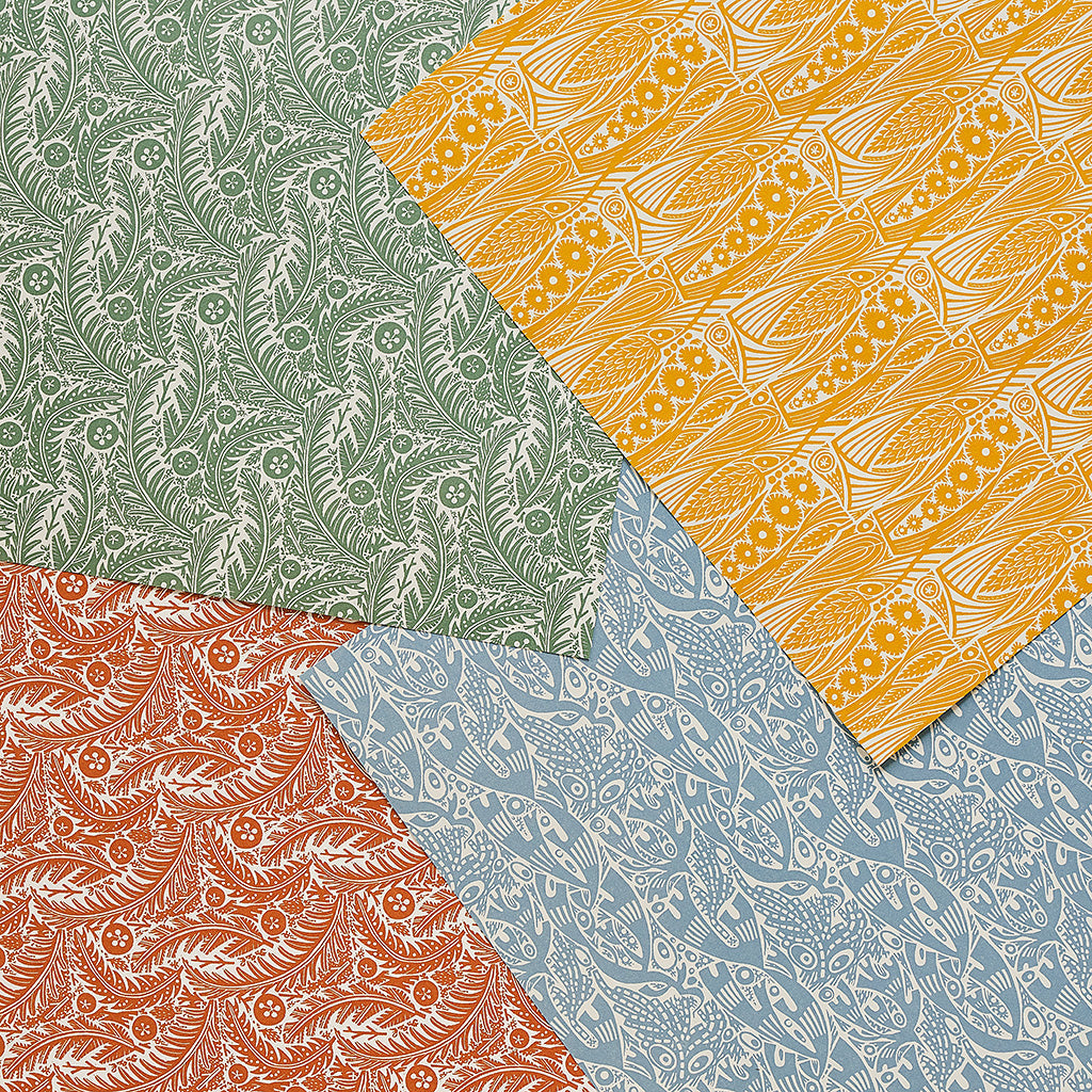 Patterned Paper Set (4 sheets) - Angie Lewin - St. Jude's Prints