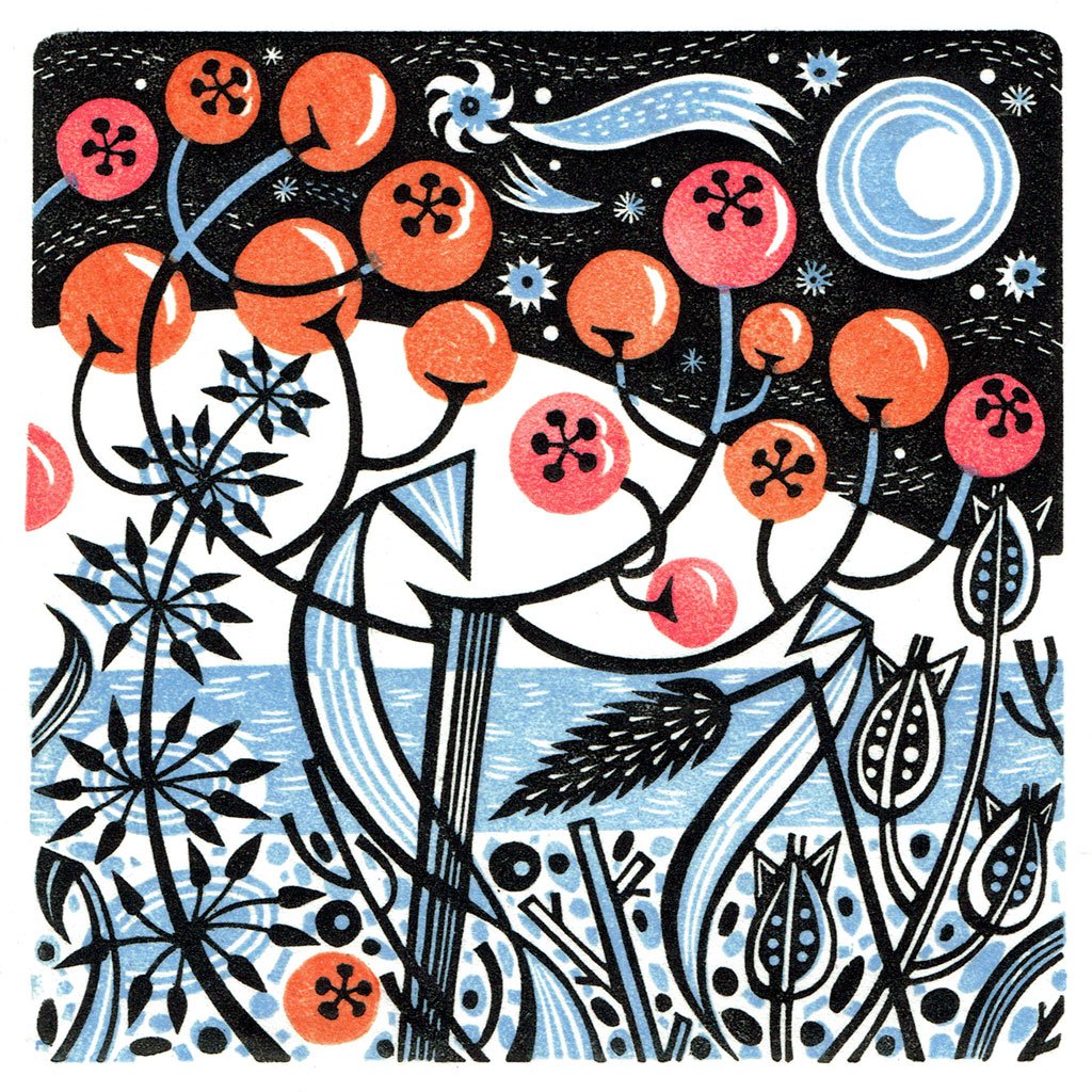 Winter Berries - Angie Lewin - St. Jude's Prints