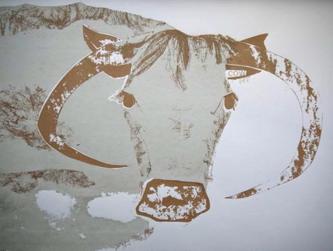 Grey Longhorn Cow - Liz Loveless - St. Jude's Prints