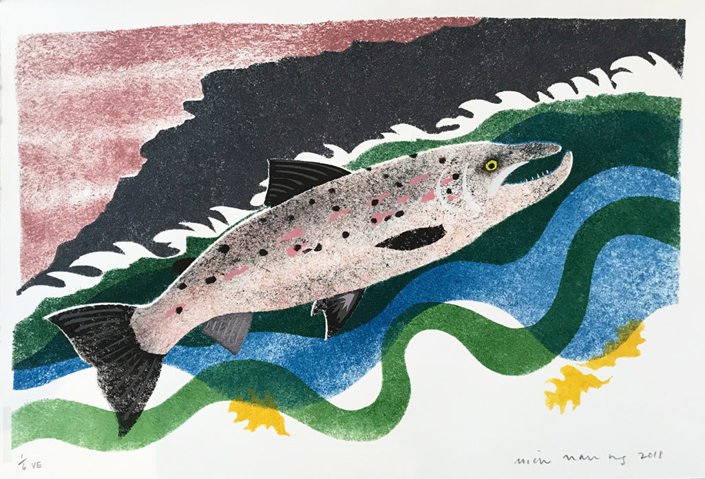 Tide-Rip Salmon - Edition no. 1/6 - Mick Manning - St. Jude's Prints