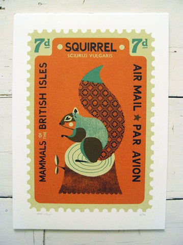 Large Squirrel Stamp - Tom Frost - St. Jude's Prints