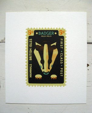 Small Badger Stamp - Tom Frost - St. Jude's Prints