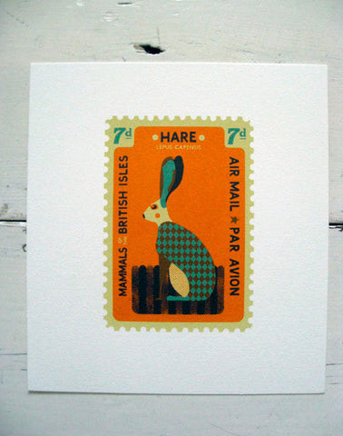 Small Hare Stamp - Tom Frost - St. Jude's Prints