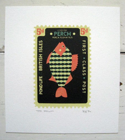 Small Perch Stamp - Tom Frost - St. Jude's Prints