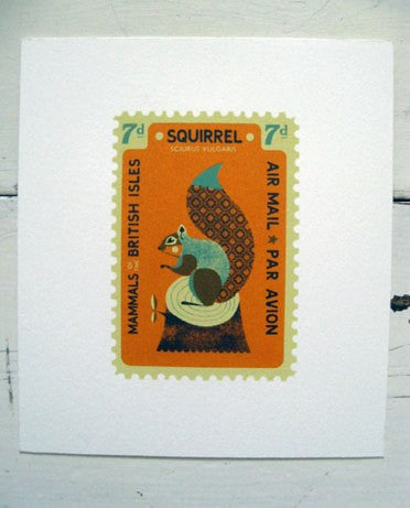 Small Squirrel Stamp - Tom Frost - St. Jude's Prints